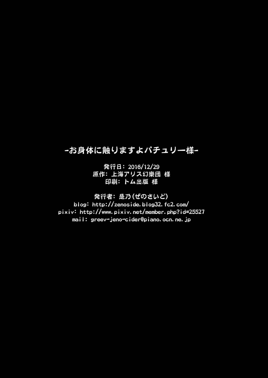 お身体に触りますよパチュリー様 29ページ