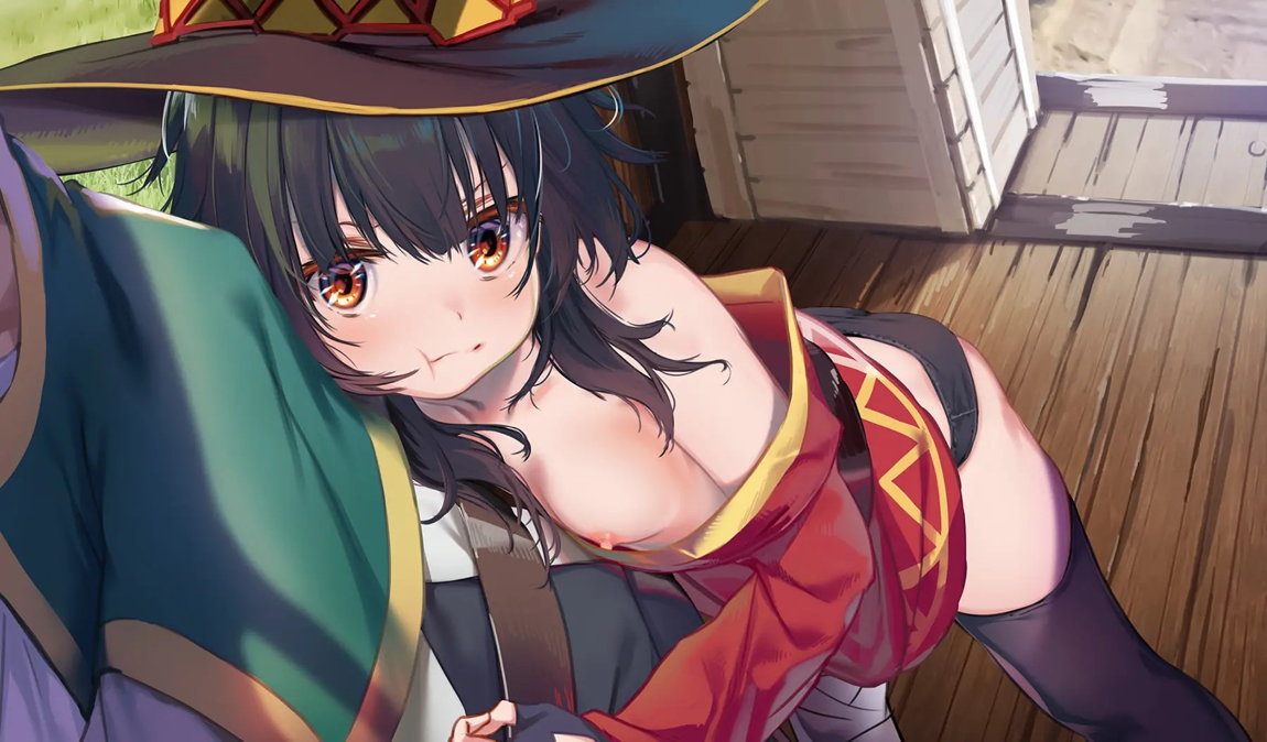 このいやらしい 淫夢を魔女っ娘に！MP切れでカズマの背中でぐったり中のめぐみんが馬車の中で 集団痴漢に遭うやつ 37ページ