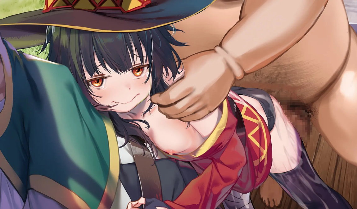 このいやらしい 淫夢を魔女っ娘に！MP切れでカズマの背中でぐったり中のめぐみんが馬車の中で 集団痴漢に遭うやつ 51ページ