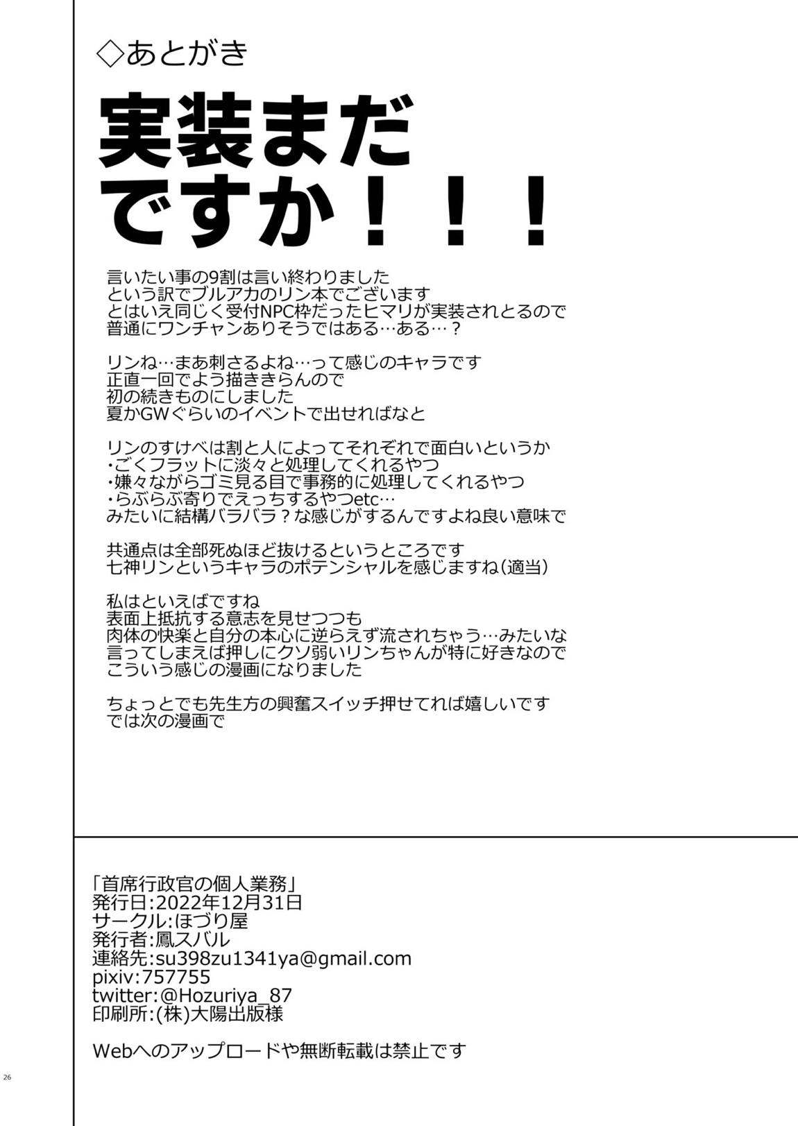 首席行政官の個人業務 25ページ