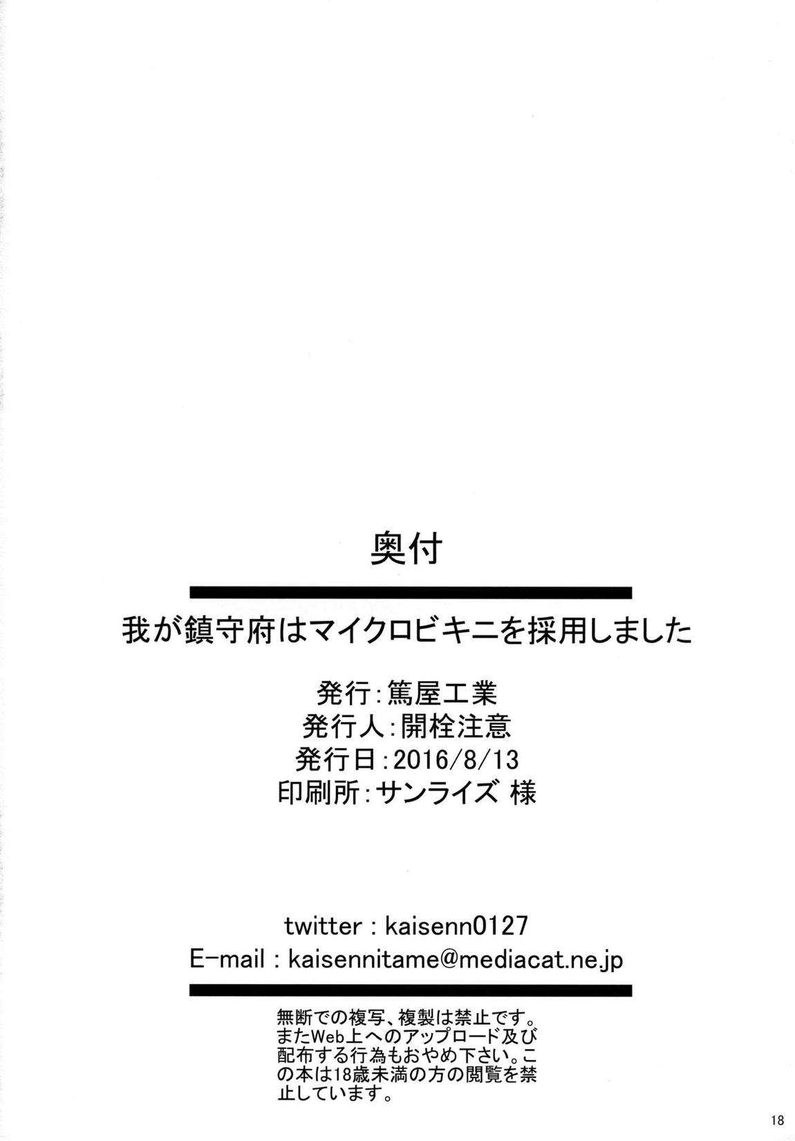 我が鎮守府はマイクロビキニを採用しました 17ページ